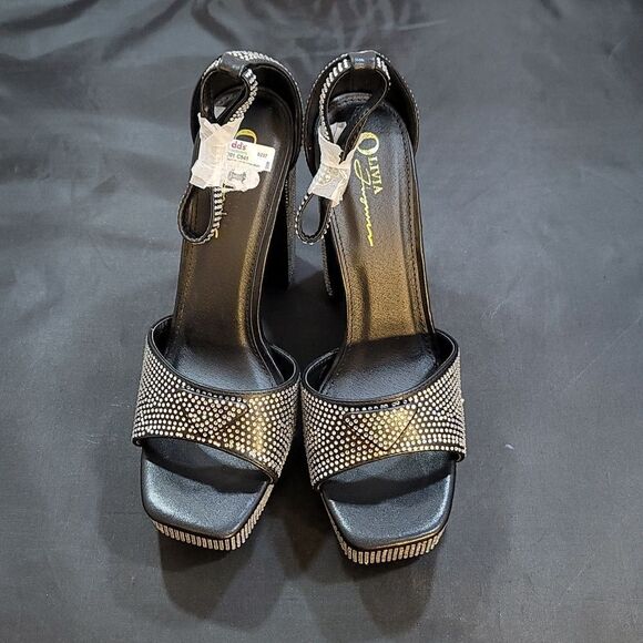 BRAND NEW OLIVIA JOHNSON CHUNKY PLATFORM ANKLE HIGH HEELED SANDALS - Picture 3 of 16